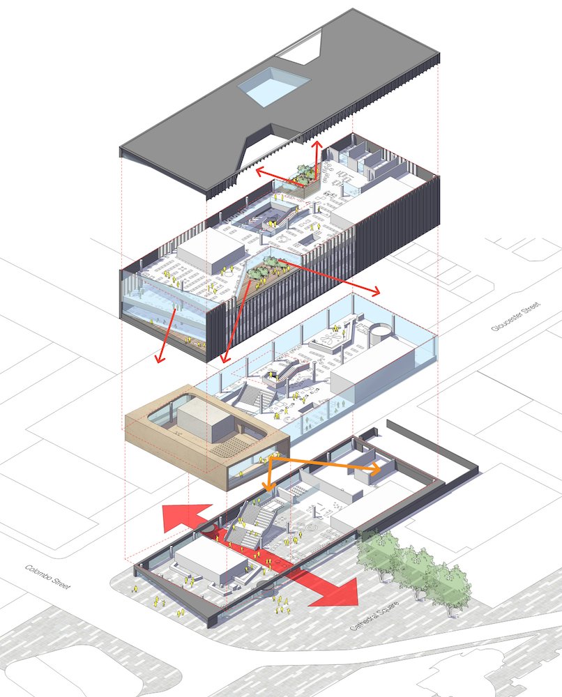 Layout of the Christchurch Central Library