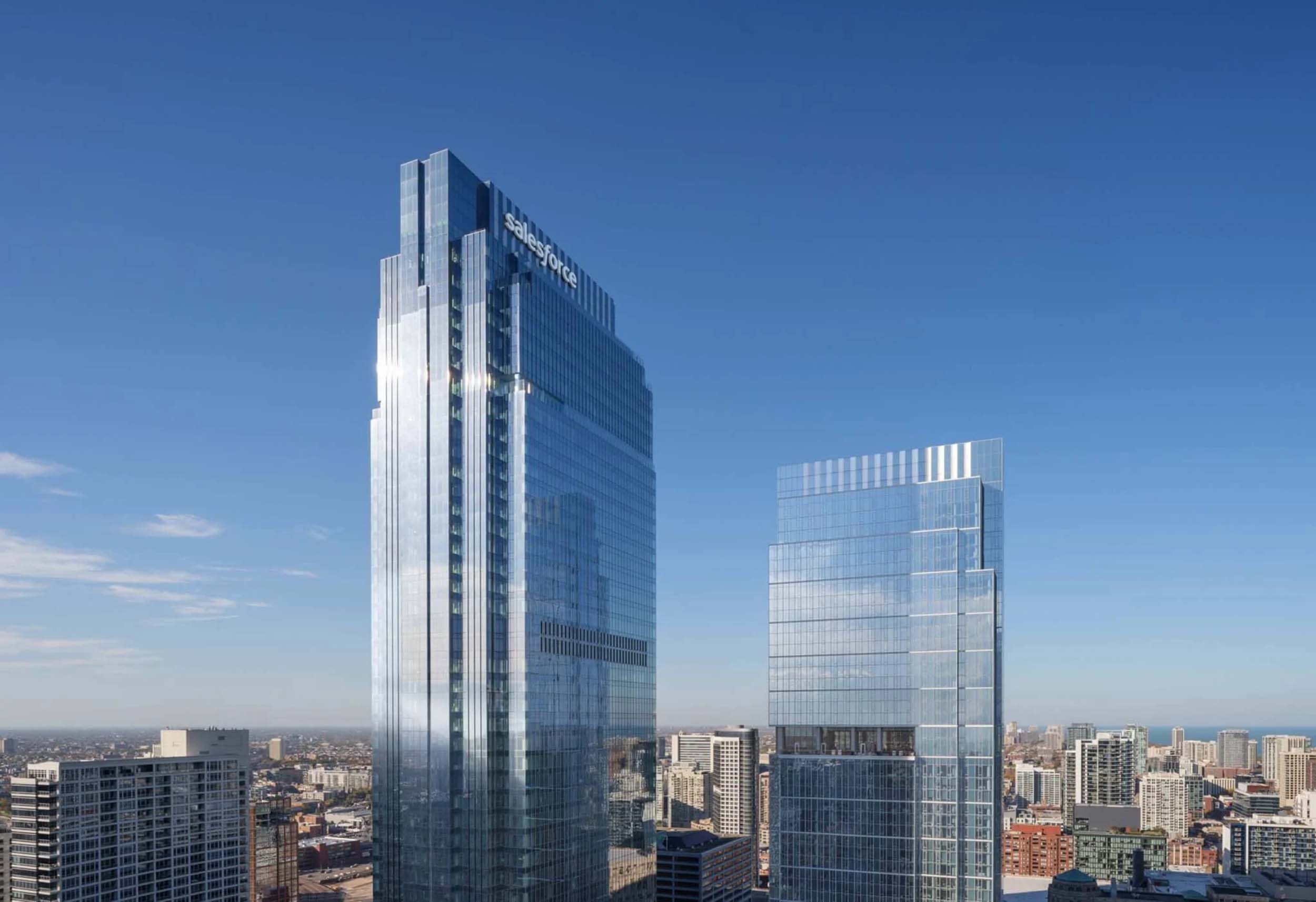 Pelli Clarke & Partners crafts tapered glass crown for Salesforce tower in Chicago