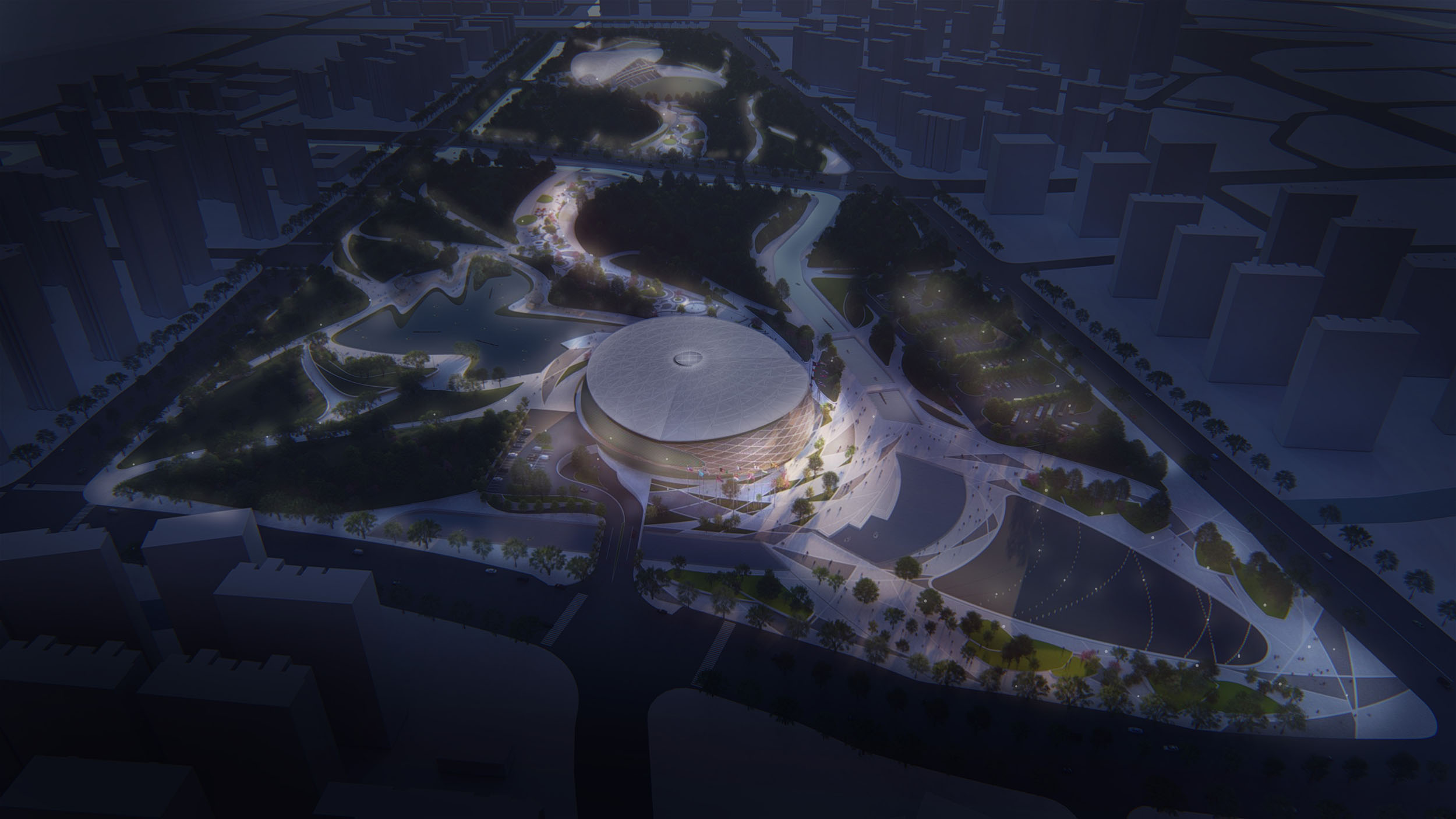 Table Tennis Stadium – Render – Night view