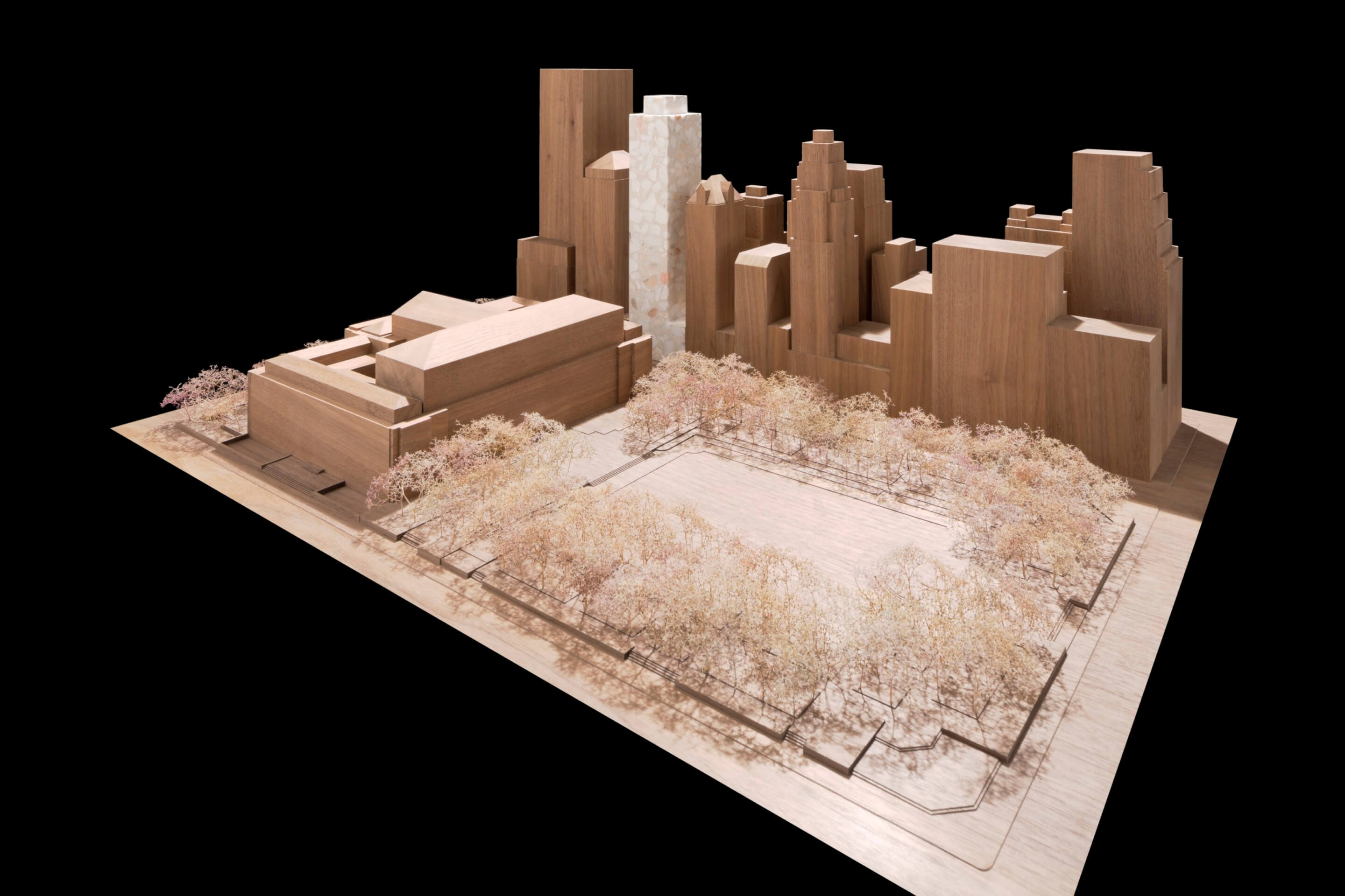 image of a render of the Bryan Park area where the tower is located